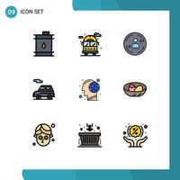 paquete de iconos de vector de stock de 9 signos y símbolos de línea para elementos de diseño de vector editables automáticos de transporte global de vehículos