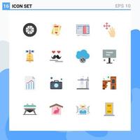 Pack of 16 Modern Flat Colors Signs and Symbols for Web Print Media such as ring hold design gestures three Editable Pack of Creative Vector Design Elements