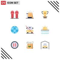 conjunto de 9 iconos de interfaz de usuario modernos símbolos signos para coche globo eid logro mundial elementos de diseño vectorial editables vector