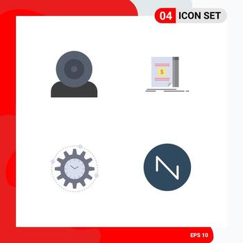 paquete de iconos de vectores de stock de 4 signos y símbolos de línea para computadoras eficiencia hardware procesamiento de efectivo elementos de diseño de vectores editables