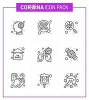 COVID19 corona virus contamination prevention Blue icon 25 pack such as stay home event surgical risk scan viral coronavirus 2019nov disease Vector Design Elements