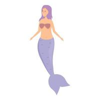 Underwater mermaid icon cartoon vector. Cute girl vector