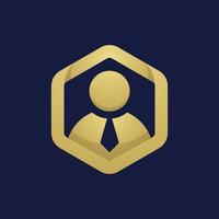 Luxury Hexagon Office People Logo Design Template vector