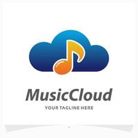 music cloud logo design template vector