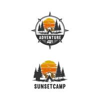 inspiración de plantilla de diseño de logotipo de campamento de aventura vector