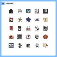 Set of 25 Modern UI Icons Symbols Signs for beat bath access clean open Editable Vector Design Elements