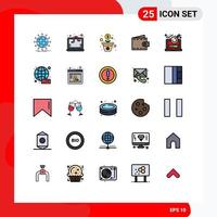 25 Creative Icons Modern Signs and Symbols of analysis purse quarantine money plant Editable Vector Design Elements