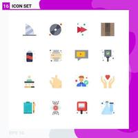 16 User Interface Flat Color Pack of modern Signs and Symbols of water wardrobe arrow interior cupboard Editable Pack of Creative Vector Design Elements