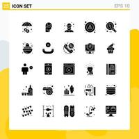 Set of 25 Modern UI Icons Symbols Signs for search find female discount navigation Editable Vector Design Elements