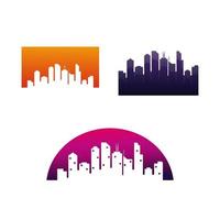 Melbourne City Skyline Logo Vector Template with white background