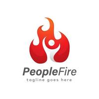 People Fire Logo Design Template vector