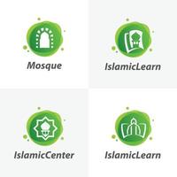 Set of Islamic Mosque Logo Design Templates vector