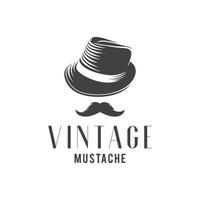 Vintage Mustache Logo Design Template Inspiration vector