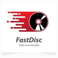 fast disc logo design template vector