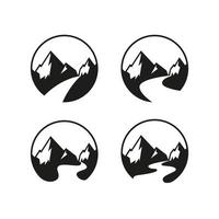 inspiración de plantilla de diseño de logotipo de carretera de montaña de montaña vector