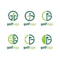 set of simple golf logo design template inspiration vector