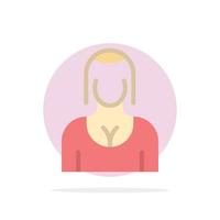 Actress Avatar Character Girl Lady Abstract Circle Background Flat color Icon vector