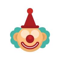 Circus clown icon flat isolated vector