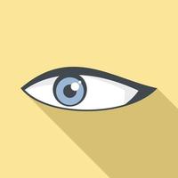 Eyelash eye icon flat vector. Sight view vector