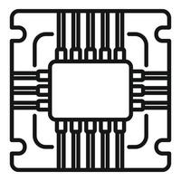 Hardware cpu icon outline vector. Chip circuit vector