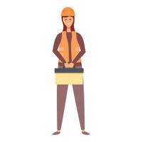 Engineer icon cartoon vector. Woman worker vector