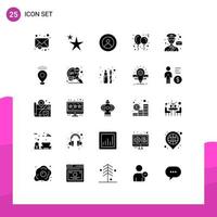 Editable Vector Line Pack of 25 Simple Solid Glyphs of man avatar people toy christmas Editable Vector Design Elements