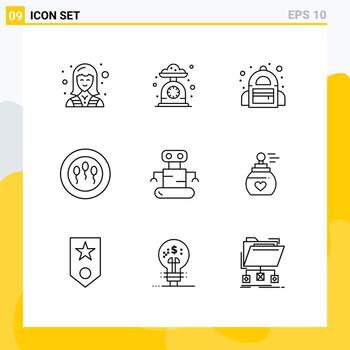 conjunto de pictogramas de 9 esquemas simples de elementos de diseño vectorial editables para estudiantes de medicina a escala de cocina de ciencia robótica vector