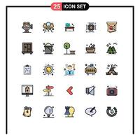 Stock Vector Icon Pack of 25 Line Signs and Symbols for electronics table ufo office desk Editable Vector Design Elements