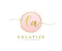 Initial LA feminine logo. Usable for Nature, Salon, Spa, Cosmetic and Beauty Logos. Flat Vector Logo Design Template Element.