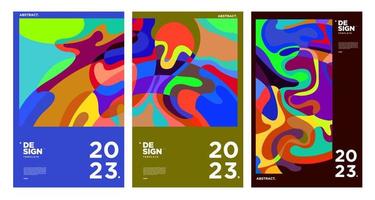 New year 2023 design template with fluid colorful abstract background vector