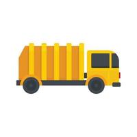 Garbage city truck icon flat isolated vector