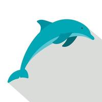 Dolphin icon, flat style vector