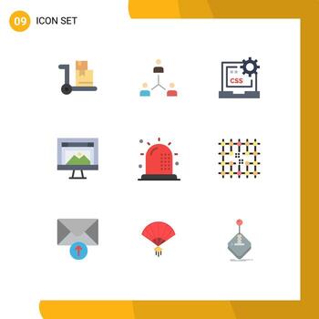 Pack of 9 creative Flat Colors of design app people development css Editable Vector Design Elements