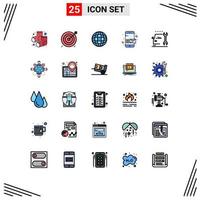 25 Creative Icons Modern Signs and Symbols of repair car globe send message Editable Vector Design Elements