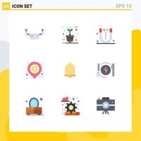 9 Thematic Vector Flat Colors and Editable Symbols of local lend illumination banking physics Editable Vector Design Elements