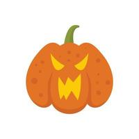 Halloween pumpkin icon flat isolated vector