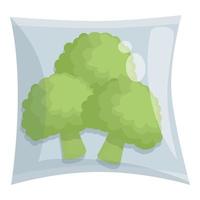 Broccoli bag icon cartoon vector. Food pack vector