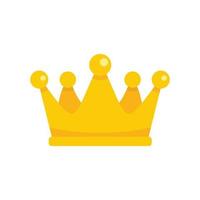 Gold crown reputation icon flat isolated vector