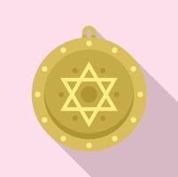 Mystical star amulet icon flat vector. Esoteric amulet vector