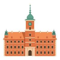 Old polish building icon cartoon vector. Poland tourism vector