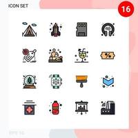 16 User Interface Flat Color Filled Line Pack of modern Signs and Symbols of discount seo memory card tag headphone Editable Creative Vector Design Elements