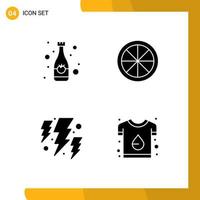 Universal Solid Glyph Signs Symbols of beverage power soft drink orange brand Editable Vector Design Elements