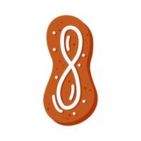 Number eight made of glazed gingerbread vector