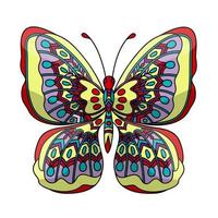 Butterfly. Coloring page in zentangle style. vector