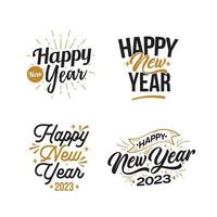 celebra la colección de letras feliz año nuevo vector