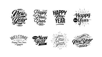 Happy New Year Lettering Greetings vector