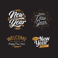 Celebrate Happy New Year Lettering Set vector