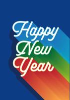 Happy New Year greeting templates. Vector illustrations for posters, banners, backgrounds or greeting cards