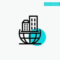 Global Organization Architecture Business Sustainable turquoise highlight circle point Vector icon