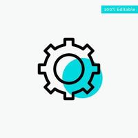 Cog Setting Gear turquoise highlight circle point Vector icon